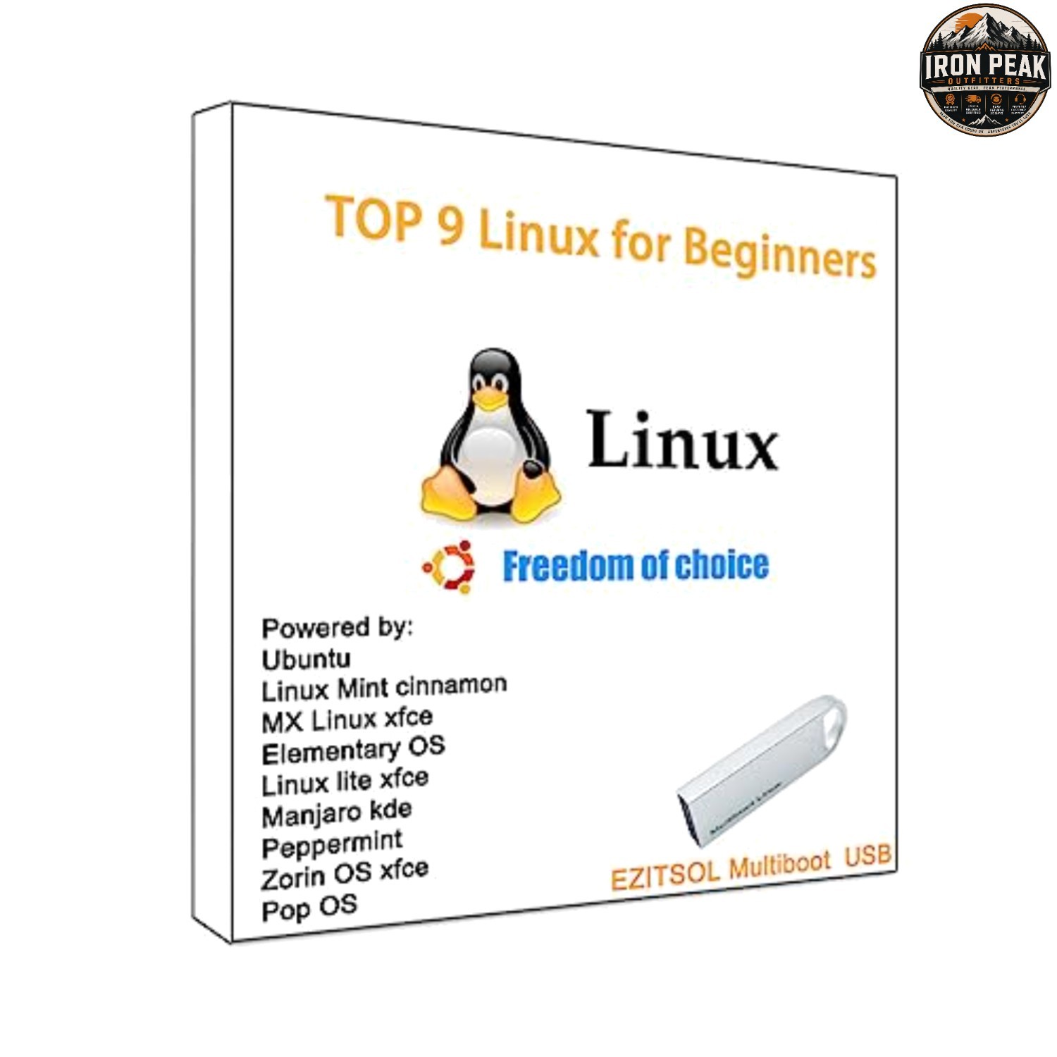 Linux Bootable USB Drive 32GB 9-in-1 Beginner Friendly Live Install