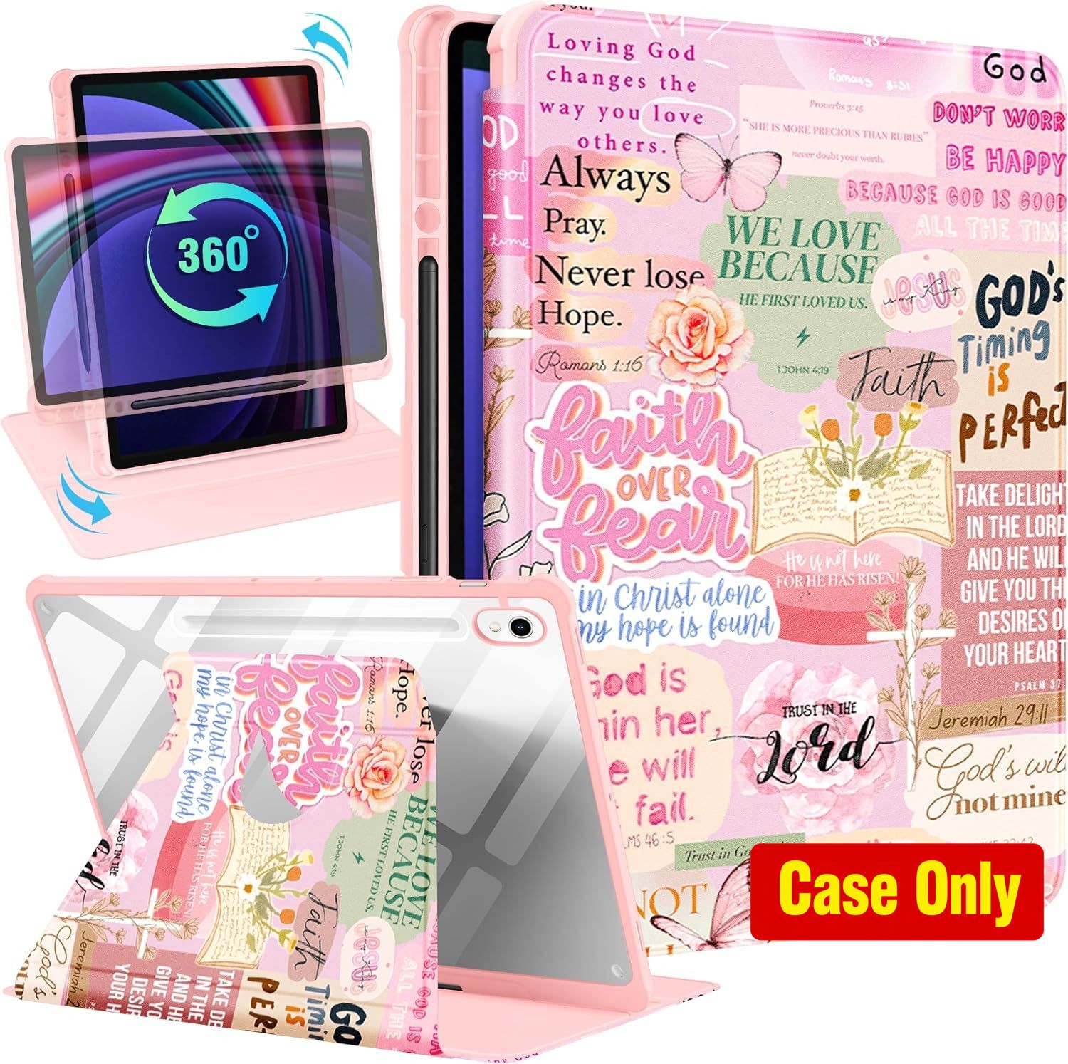 360 Degree Rotating Folio Cover Case for 10.9 inch Samsung Galaxy Tab S9/S9 FE/S