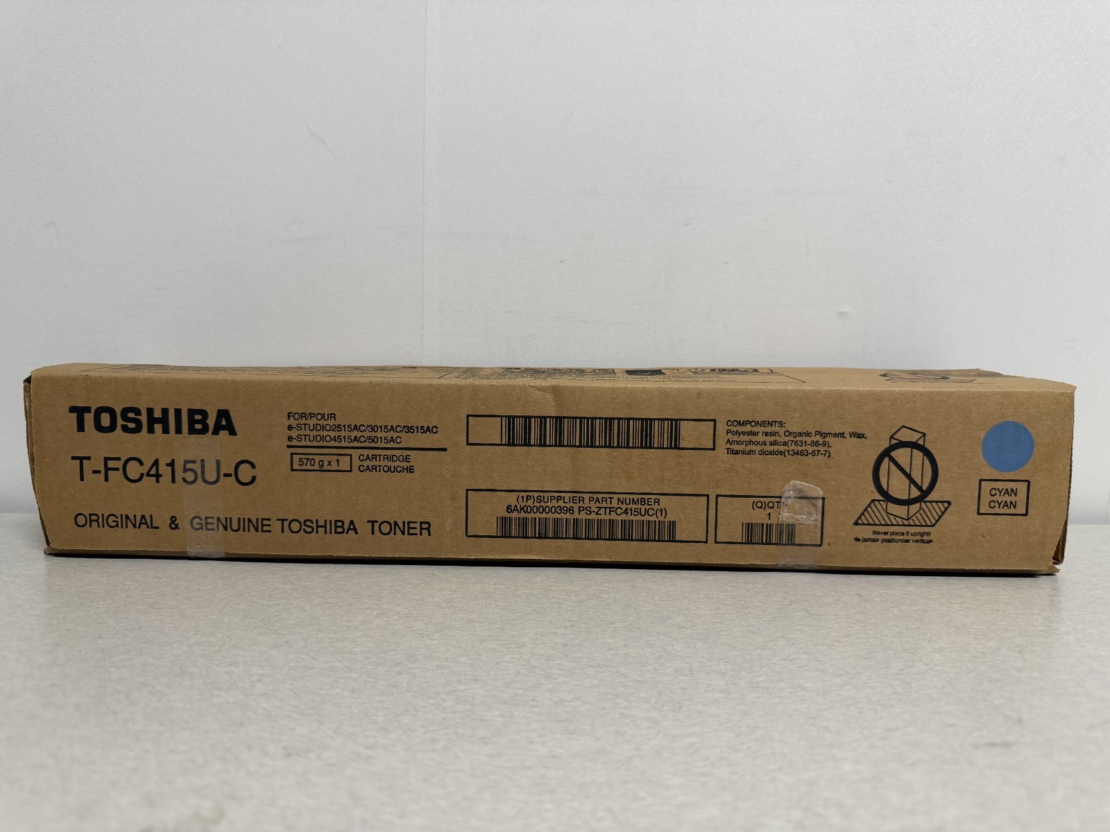 Genuine Toshiba T-FC415U-C Cyan Toner Cartridge OEM New Factory Sealed