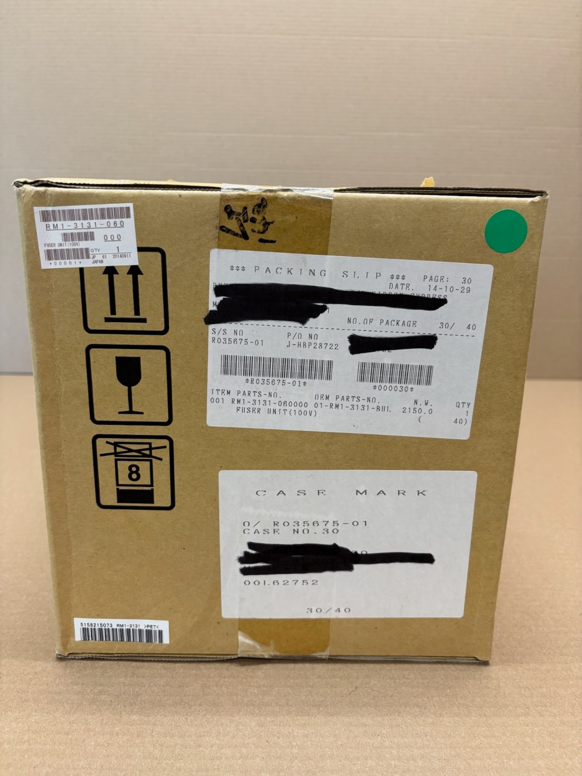 New Genuine HP LaserJet 4700, 4730 Fuser Unit (100V) RM1-3131-060, RM13131060