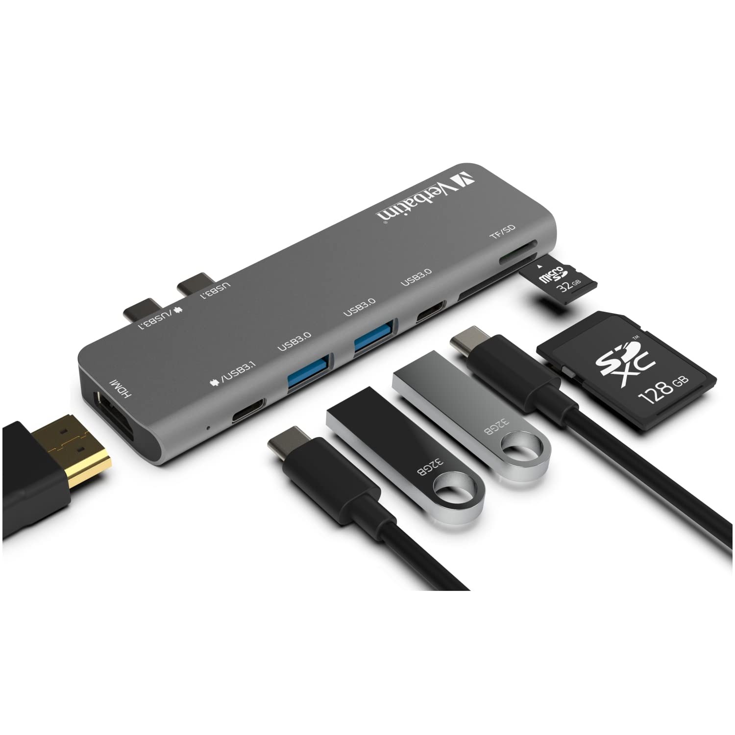 Verbatim USB C Hub for MacBook Pro - USB-C with Count of one, 7 in 2