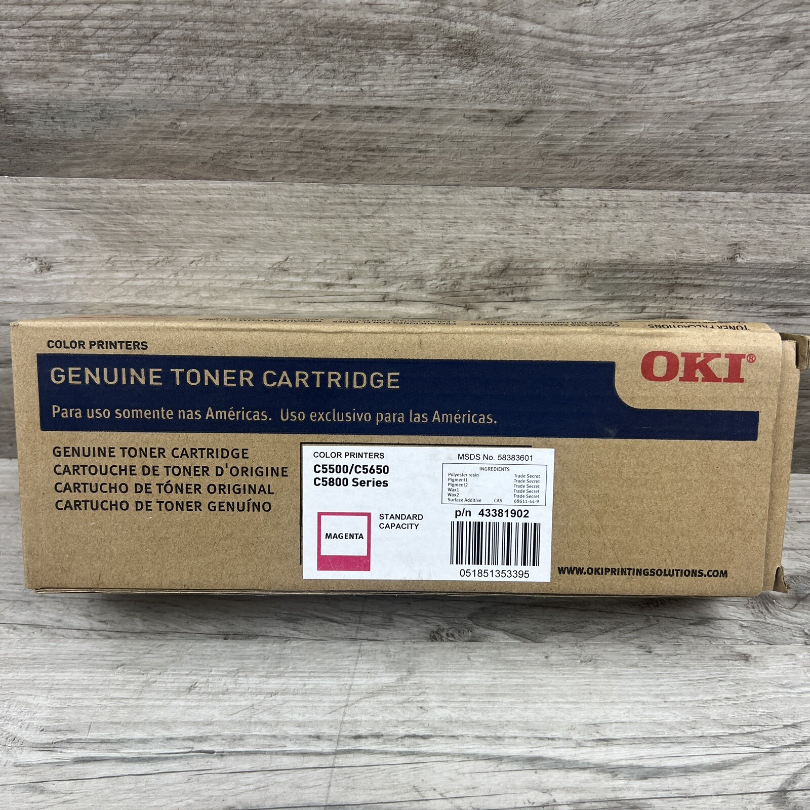 Genuine OKI C550n/C5800Ldn Magenta Toner Color Printers P/n 43381902