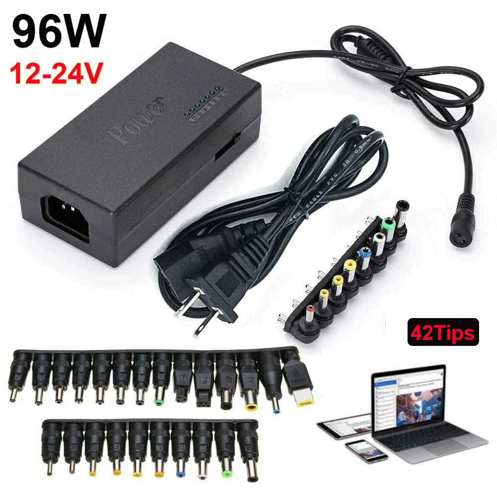 96W Universal Laptop Charger Adapter For Notebook 12-24V Adjustable Power Supply
