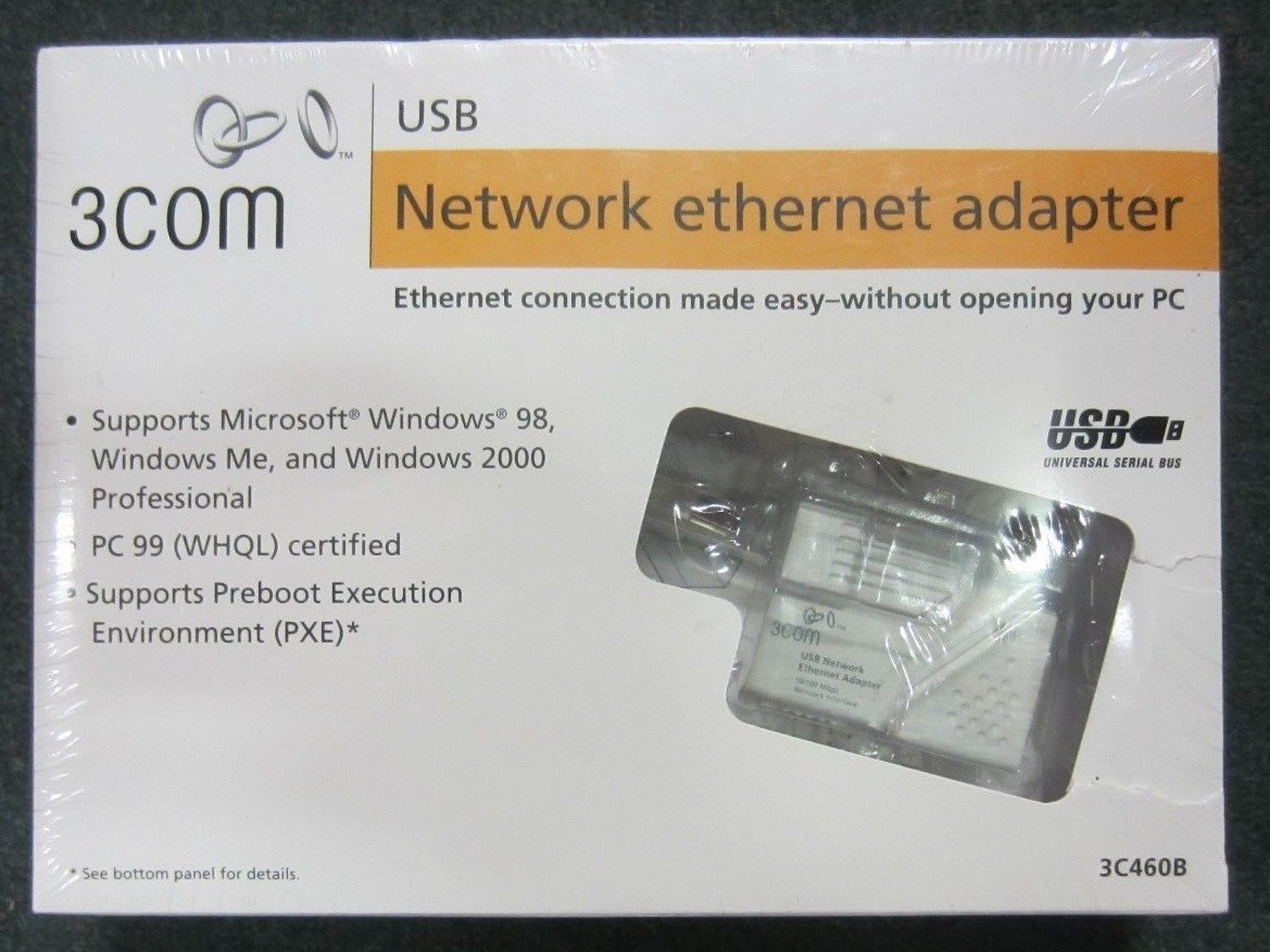 3COM USB Network Ethernet Adapter New and Factory Sealed 3C460B 
