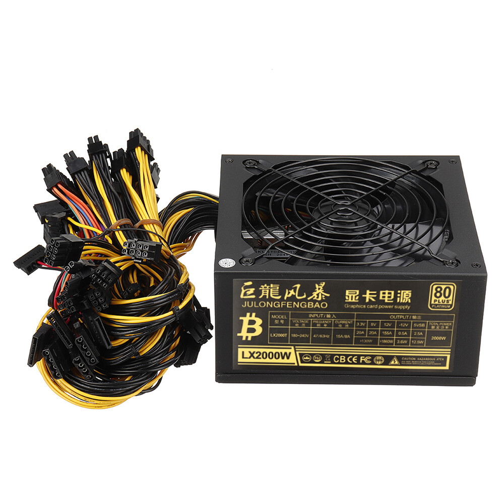 2000W ATX GPU Mining Power Supply 8 GPU Miner 110V/220V PSU for ETH ETC