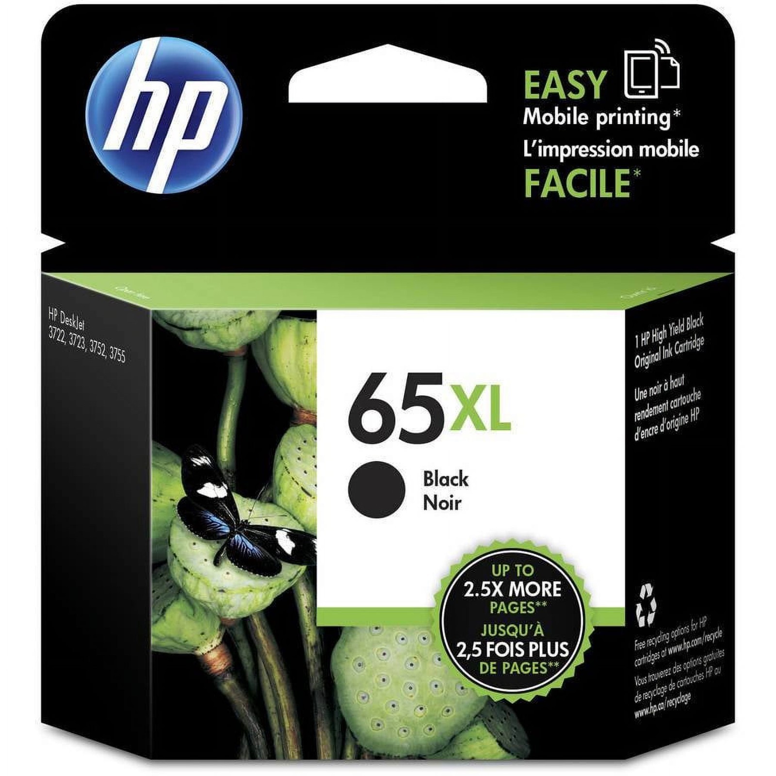 Genuine - HP 65XL Black Ink Cartridge - N9K04AN - NEW