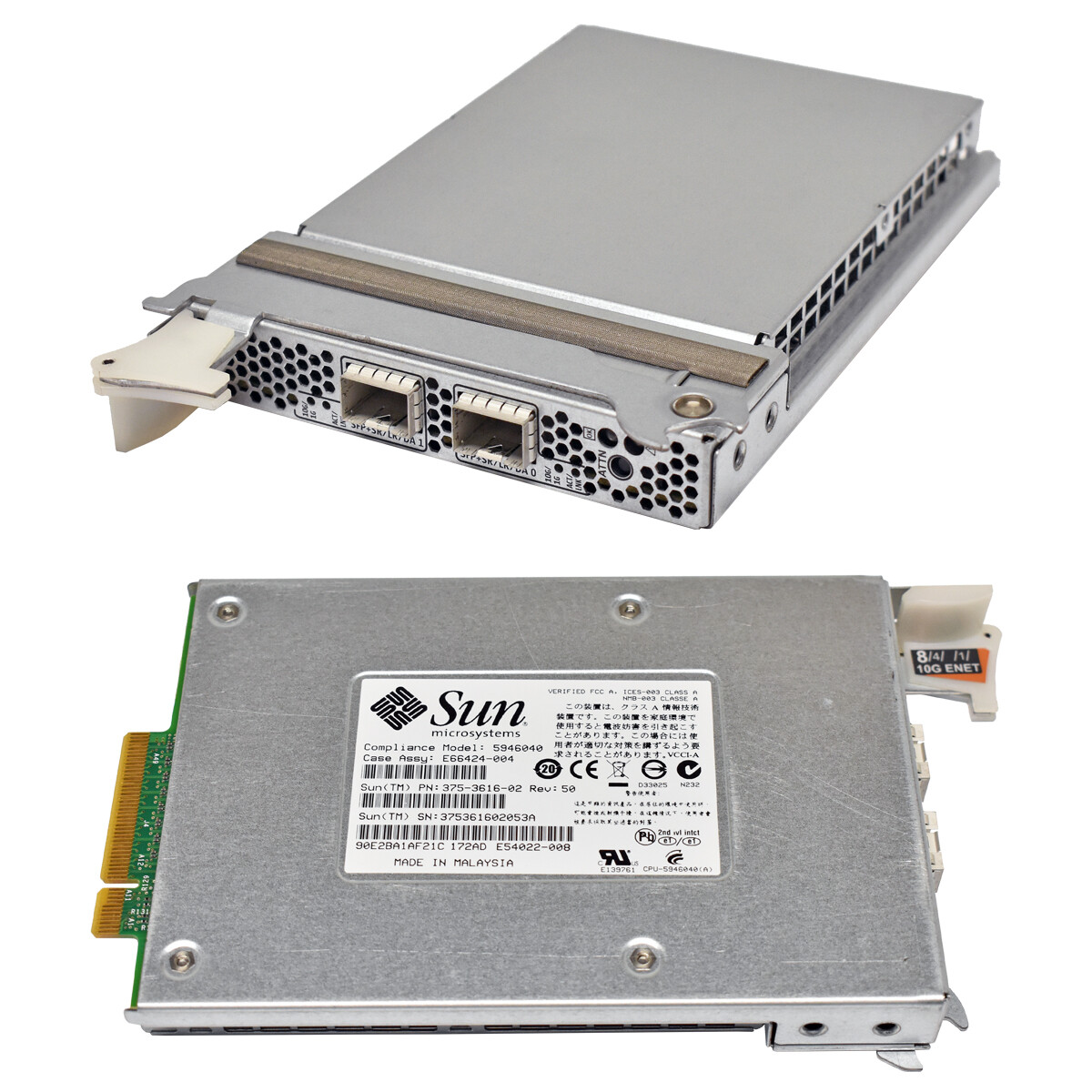 Sun Oracle 5946040 375-3616-02 2-Port SFP+ Module + Mini GBIC for SPARC T4-4