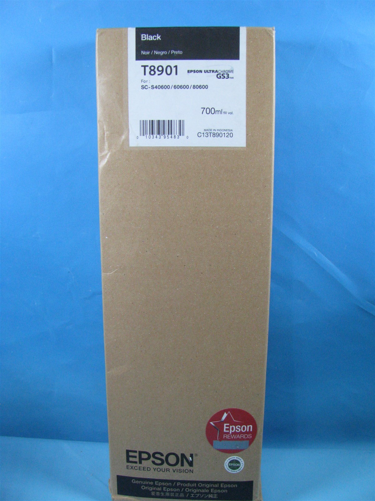 GENUINE EPSON T8901 BLACK GS3 INK ULTRACHROME 700ML C13T890120 07/2028