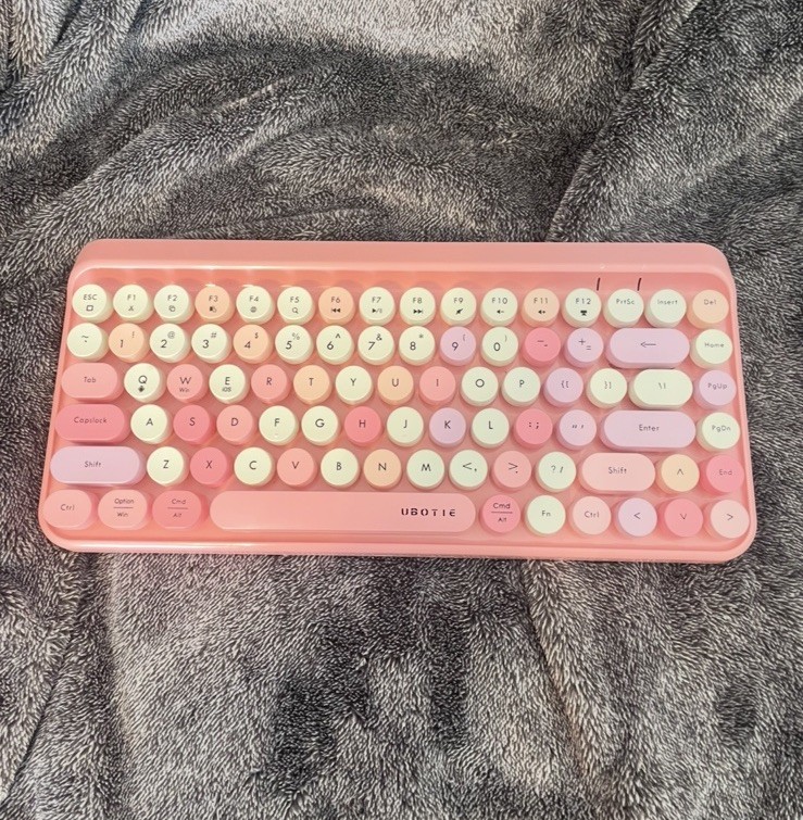 UBOTIE SK-621BT Bluetooth Colorful Computer Keyboard 84 Keys Wireless Pink