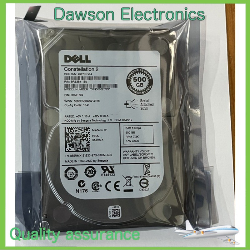 NewDell ST9500620SS 055rmx 500GB 7.2K RPM 2.5" SAS 6GB/s Hard Drive
