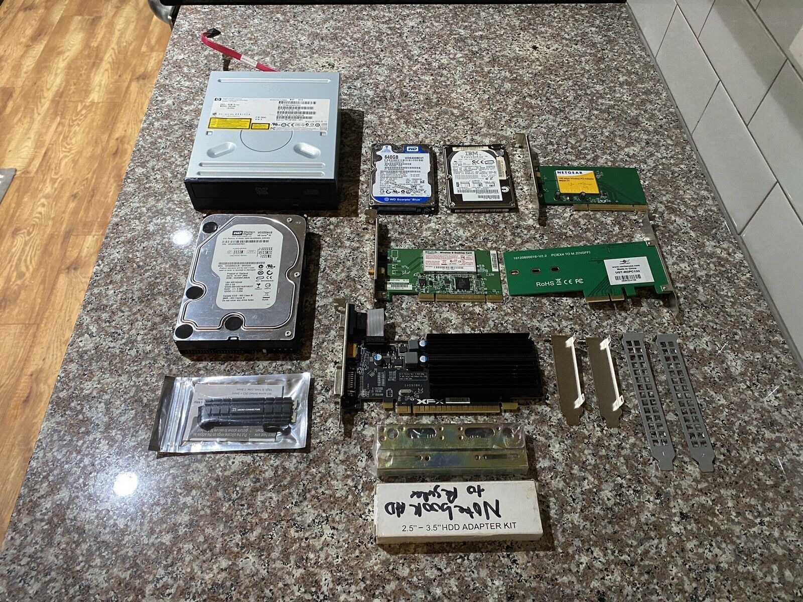 Large Lot Of PC Computer Parts Components Netgear IBM XFX Untested As Is