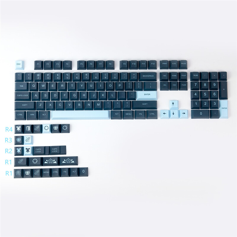 Comet Theme Keycap Cherry Height PBT 128 Keycaps Dye-sub for Cherry MX Keyboard