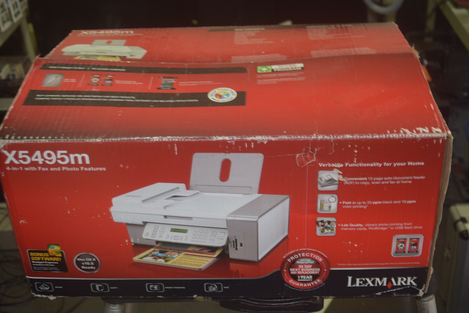 Lexmark X5495 All-in-One Printer Fax Scanner Copier | NOS Open Box Complete
