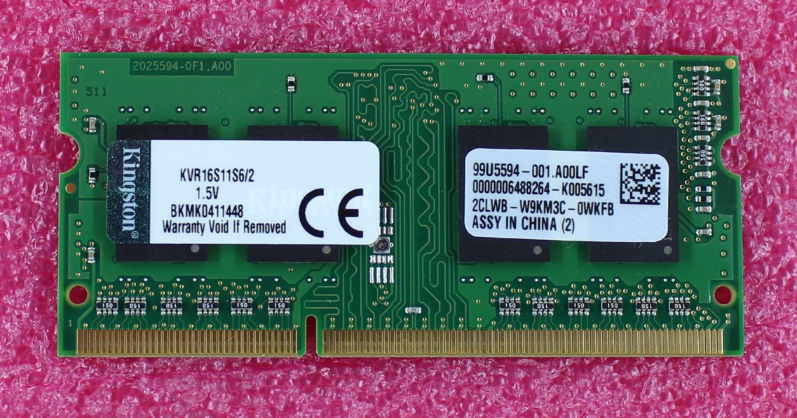 KVR16S11S6-2 - Kingston 2GB - DDR3, SO-DIMM, 204-PIN