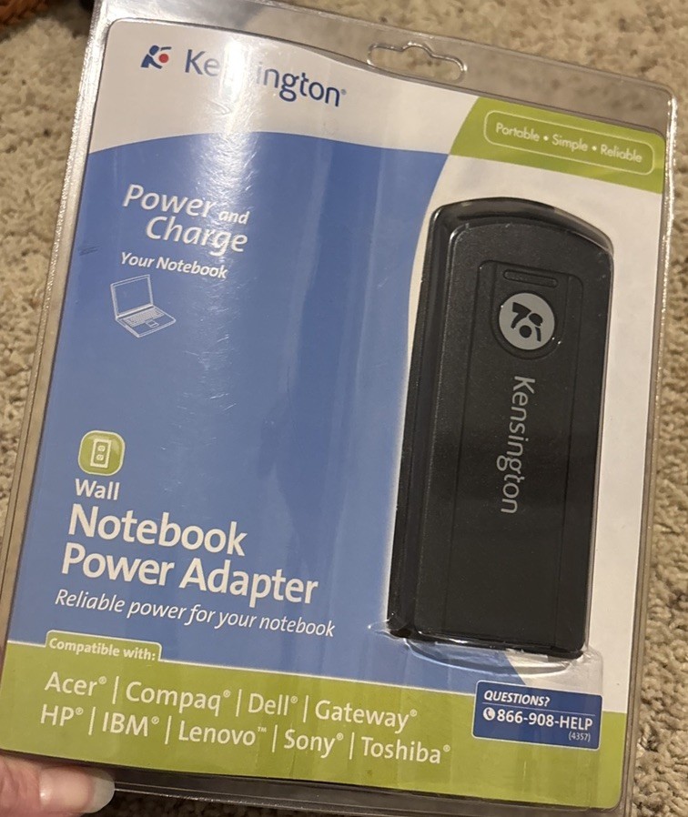 New  Kensington Wall Notebook Power Adapter EO848A