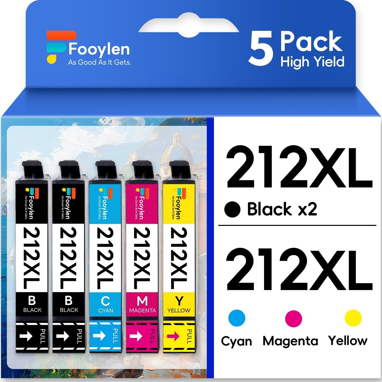5x Compatible With 212XL Ink for Epson Workforce XP-4100 XP-4105 WF-2830 WF-2850