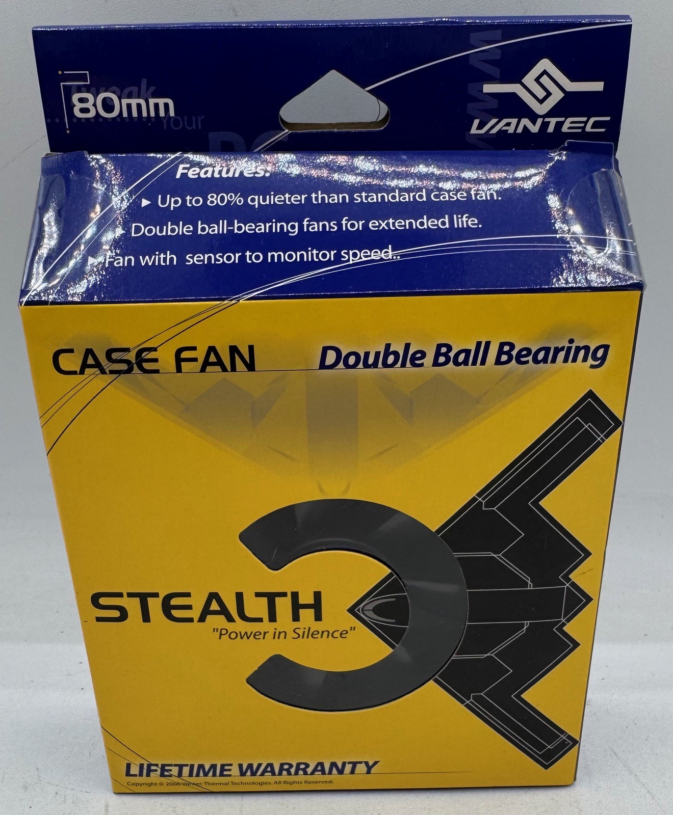 Vantec Stealth SF8025L 80mm Double Ball Bearing Case Fan NOS Vintage PC Cooling
