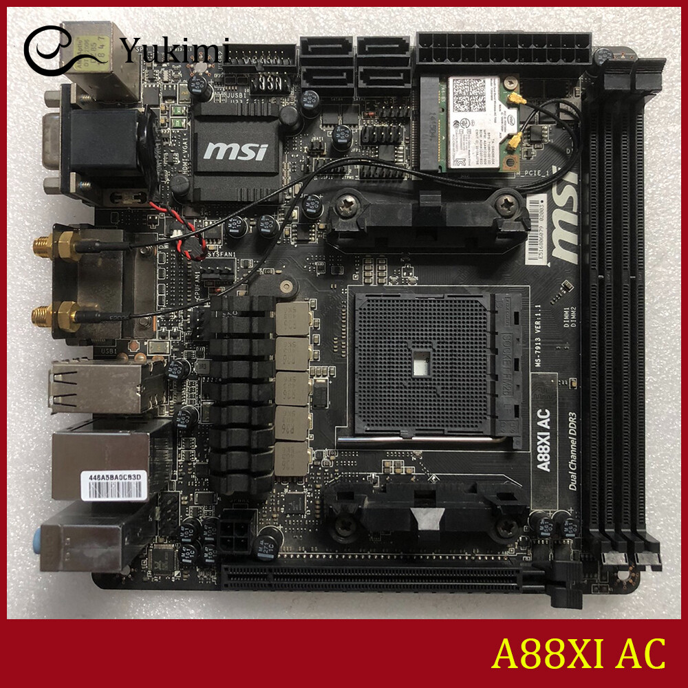 FOR MSI A88XI AC DDR3*2 32GB AMD FM2 HDMI DVI VGA Mini-ITX Ｍotherboard Test OK
