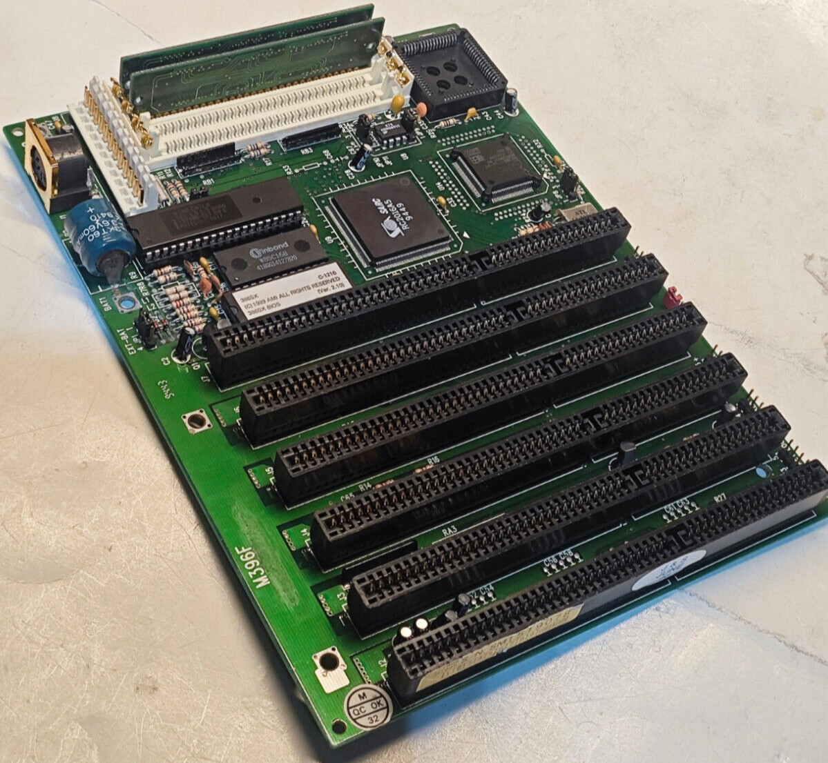 386 mini Motherboard PCChips M396F V3.0 w Am386SX-40 CPU & 2 MB RAM + Bonus