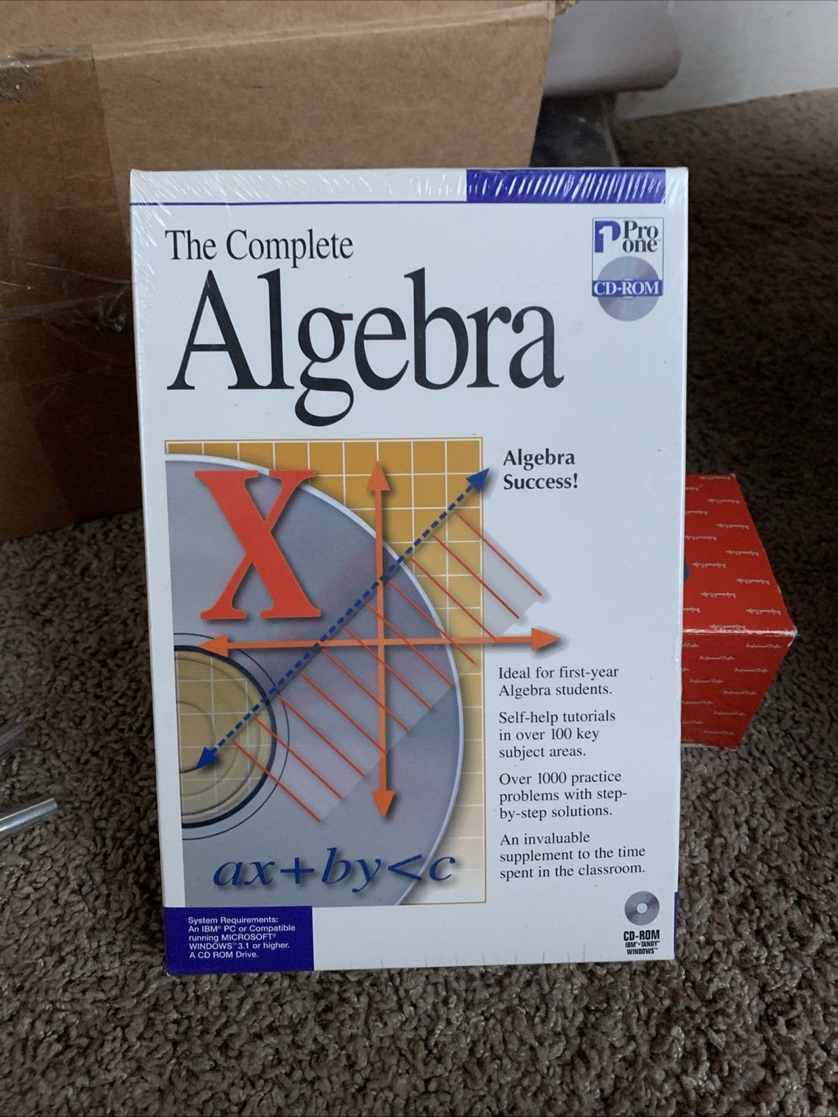 Pro One Complete Algebra (PC, IBM, Tandy, CD-ROM) Mathmatics Practice Problems