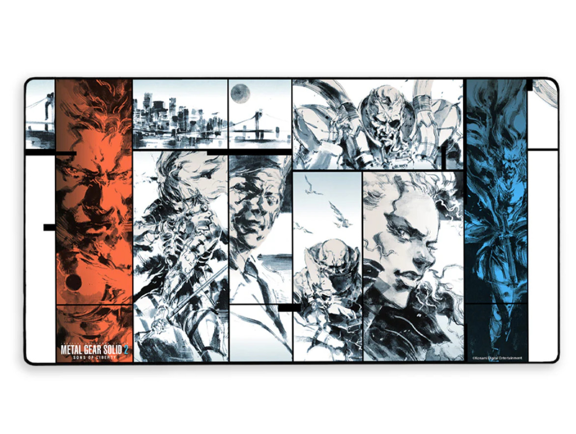 Metal Gear Solid 2 Gaming Desk Mat Mouse Pad Key Art Collage MGS Snake Neoprene