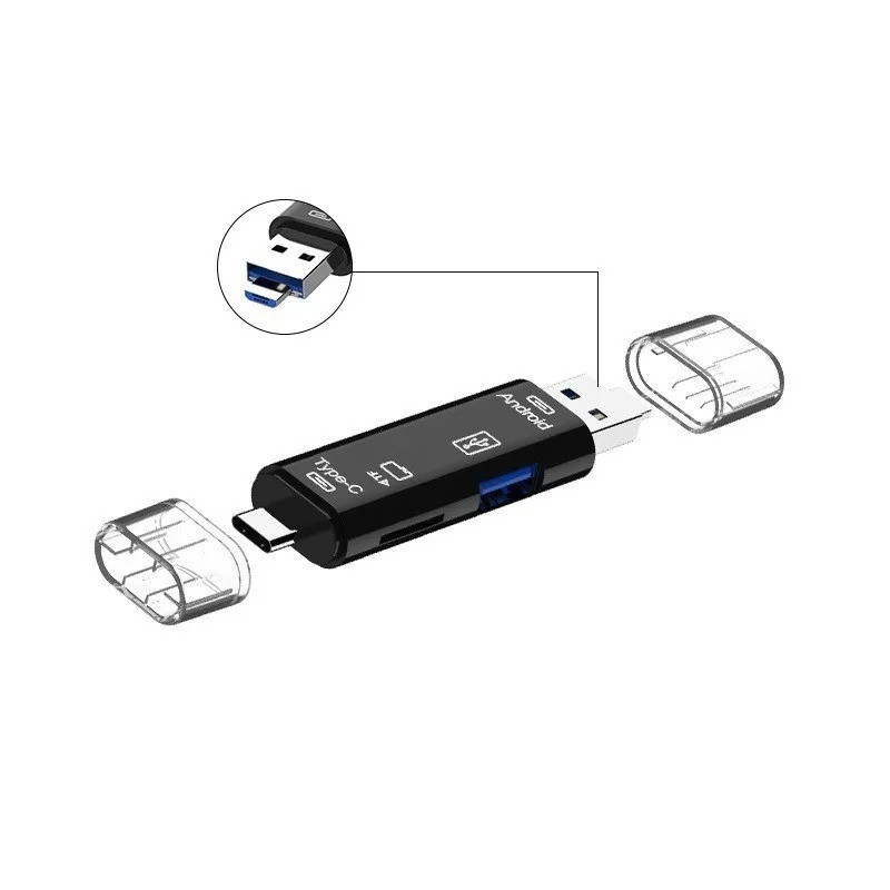 2-in-1 Multi Functional USB/tape c  3.0 Card Reader Min SD TF Memory Card Reader