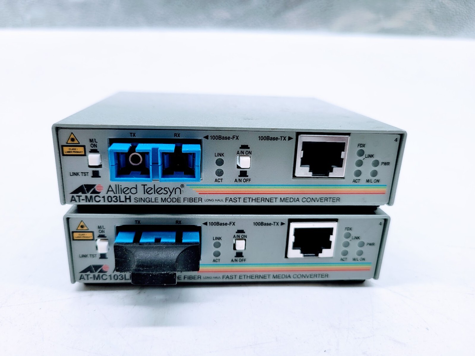 Lot of 2 Allied Telesyn AT-MC103LH Fast Ethernet Media Converter