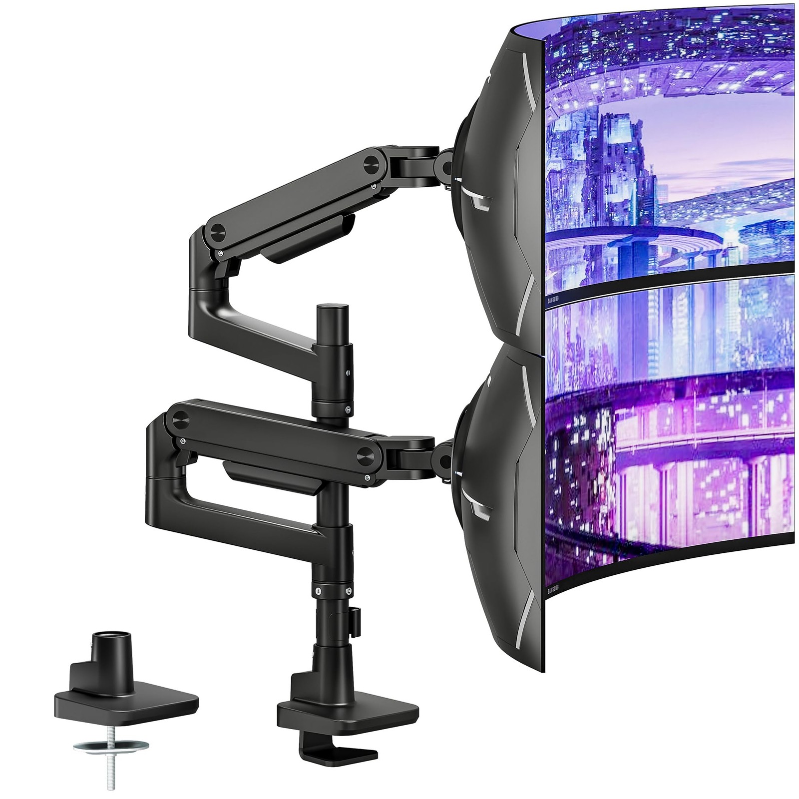 ARES WING Dual Monitor Arm Desk Mount for 17-49 Mount, Black