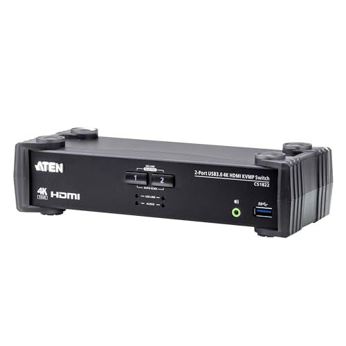 ATEN CS1822 2-Port 4K60 Single View HDMI KVMP - Compatible with HDMI