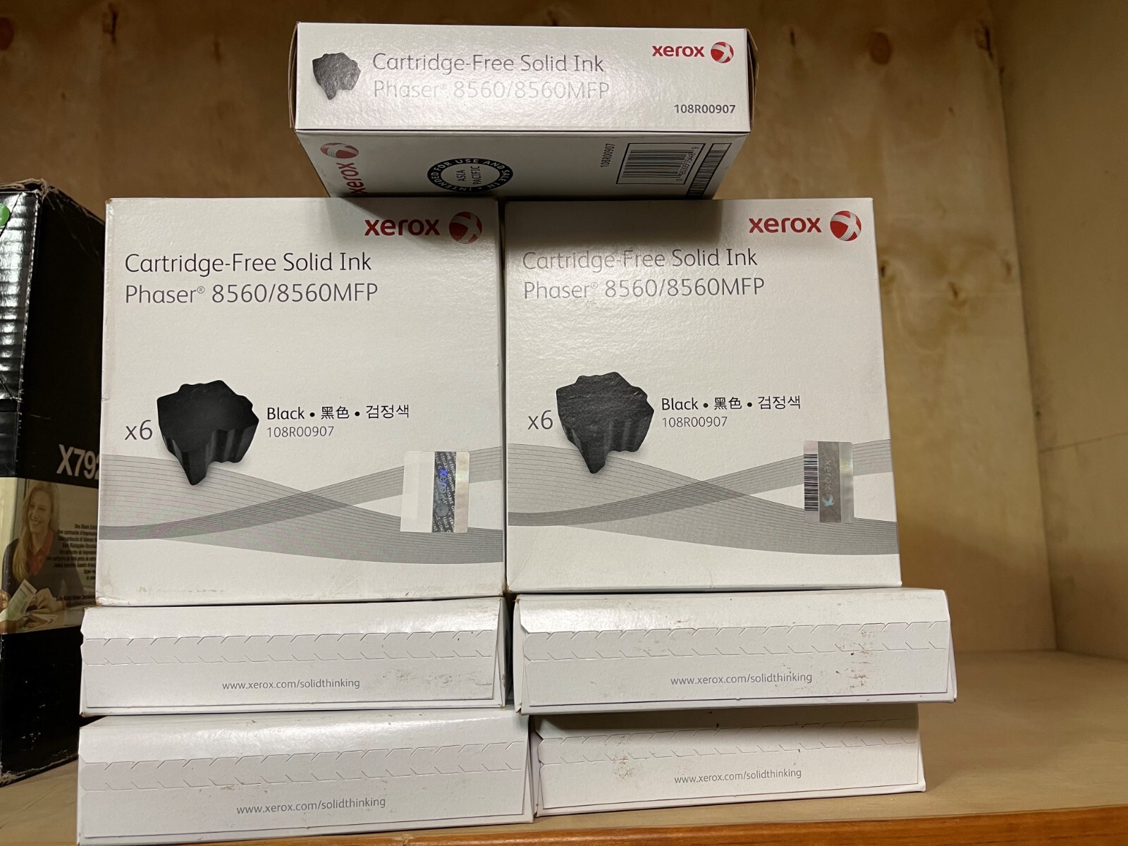 7) BOXES OF XEROX 8560/8560MFP BLACK 6 CUBES EACH 108R00907 BRAND NEW SEALED