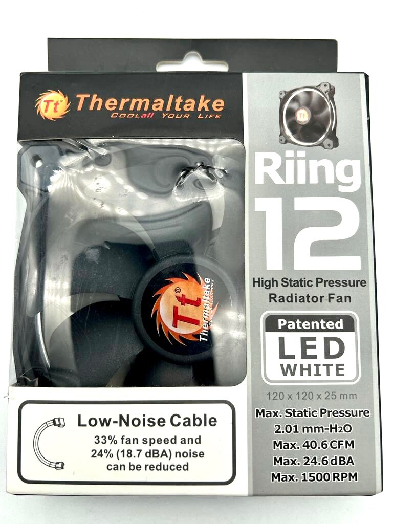 NEW Thermaltake White LED Fan  High Static Pressure Radiator Fan CL-F38-PL12WT-A