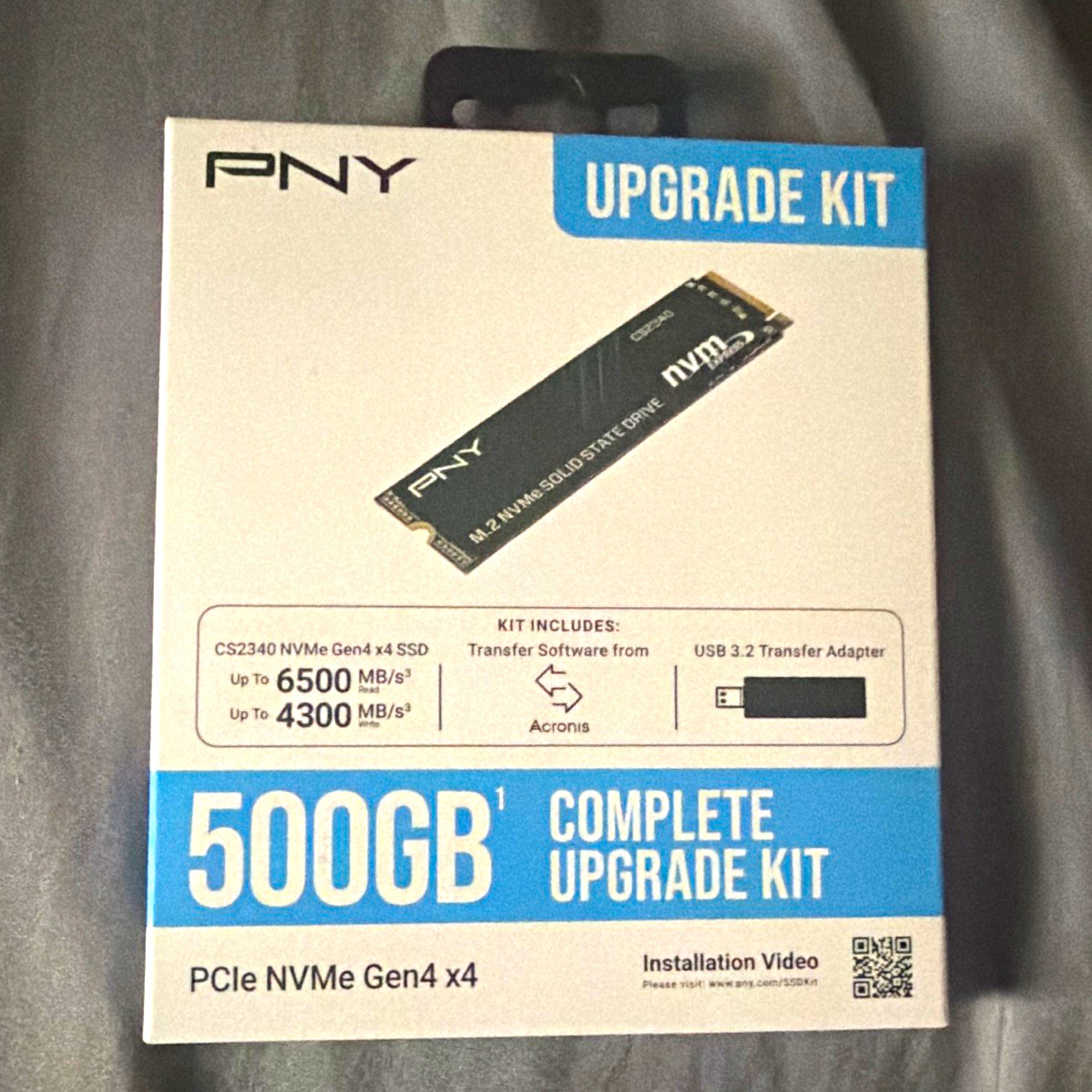 PNY CS2340 500GB M.2 PCIe NVMe Gen4 x4 Internal SSD 6500/4300MB/s