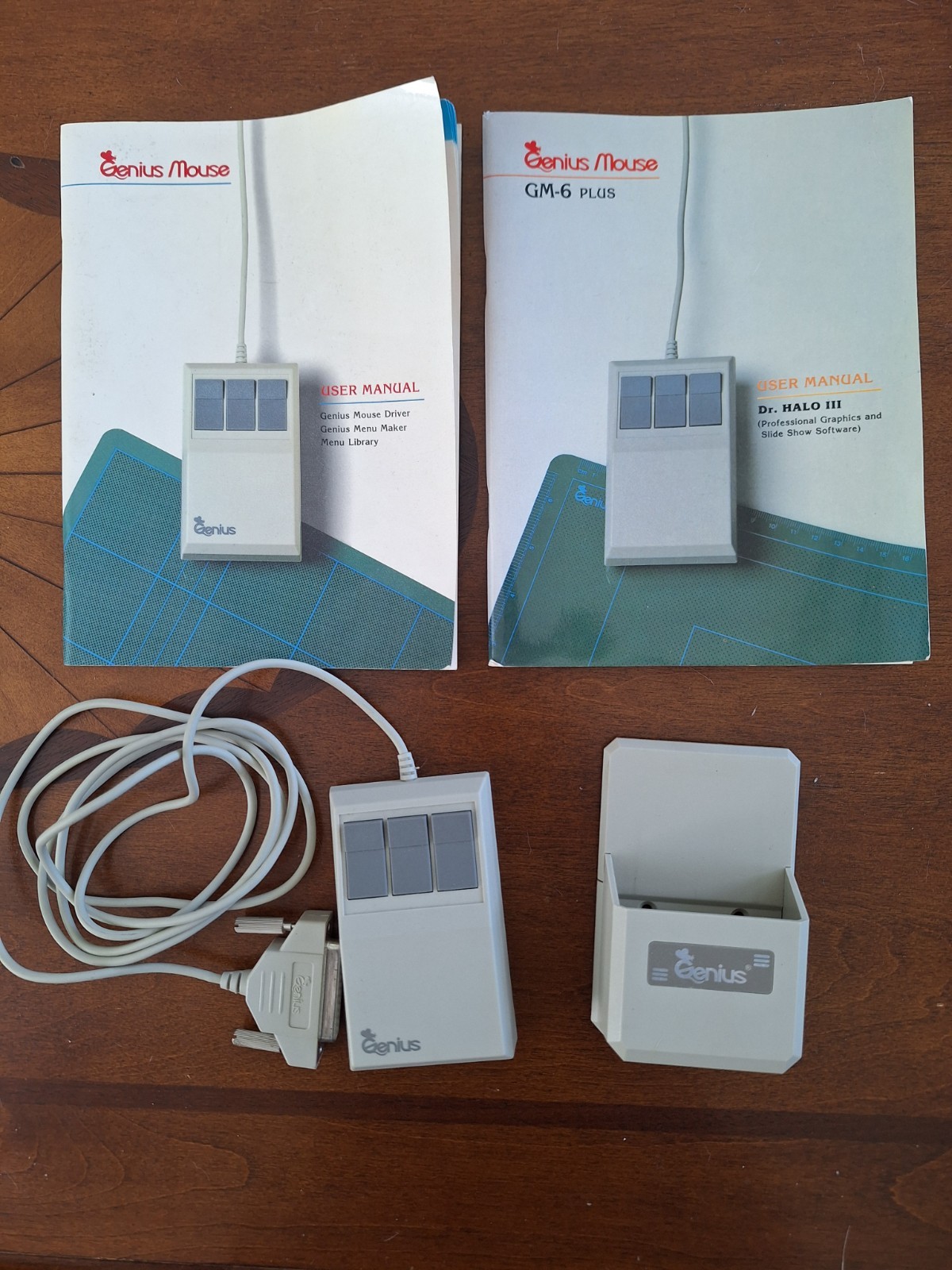Genius Mouse GM 6 Plus 3 Keys Vintage with Holder and Manuals