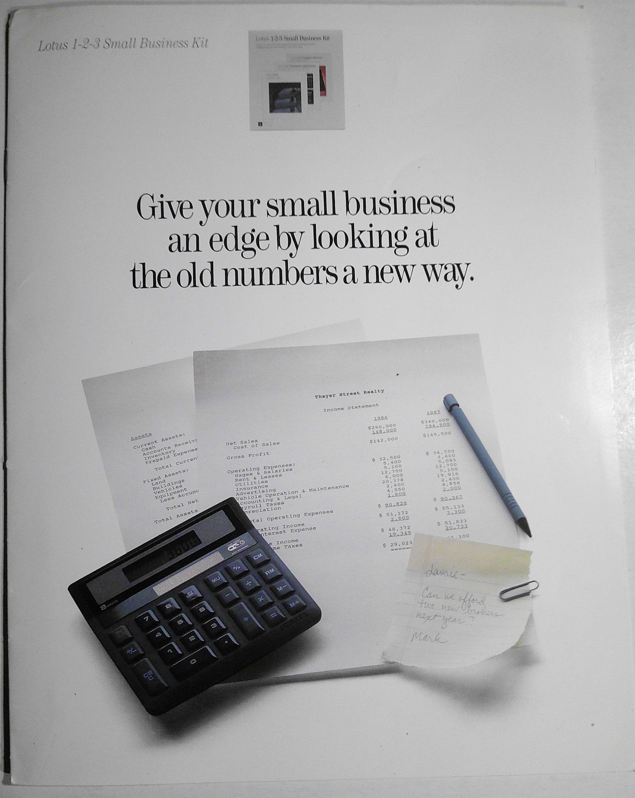 Lotus 1-2-3 Small Business Kit brochure [1986]