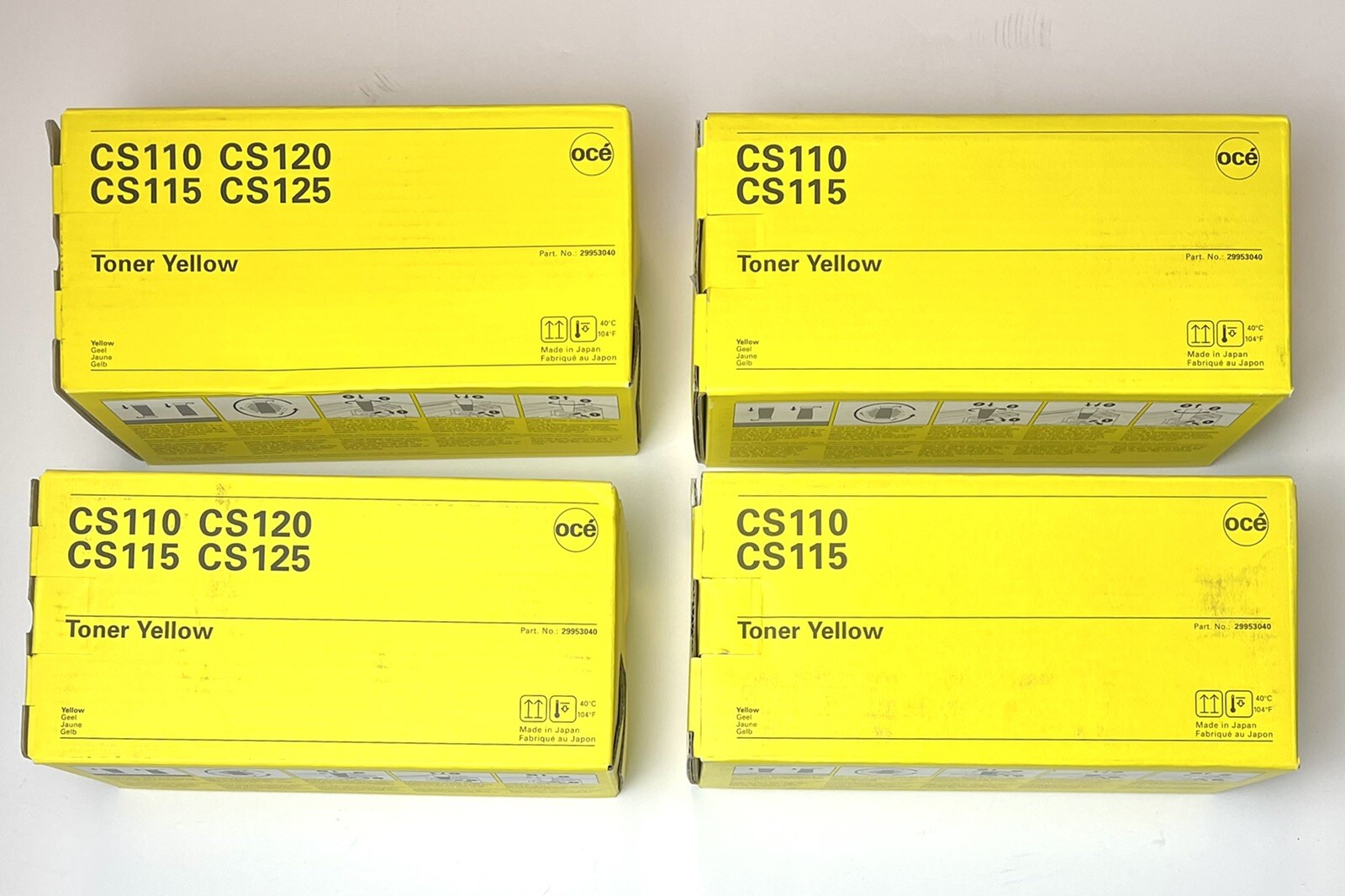 4x OEM OCE CS110 CS115 CS120 CS125 Laser Printer Toner Yellow 29953040 NIB NEW