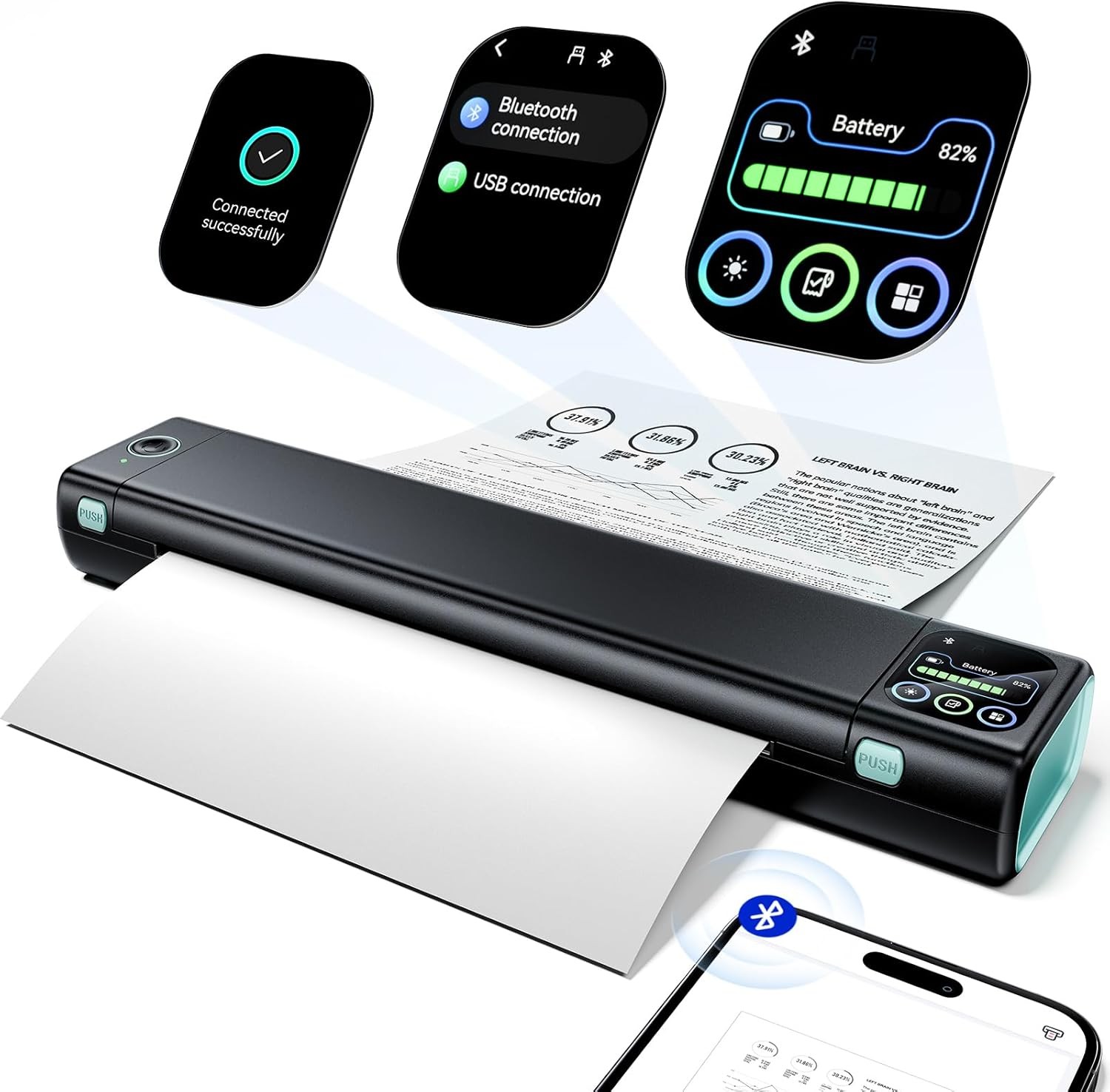 Phomemo Touchscreen Printer Upgraded Portable Wireless Thermal A4 Printer lot