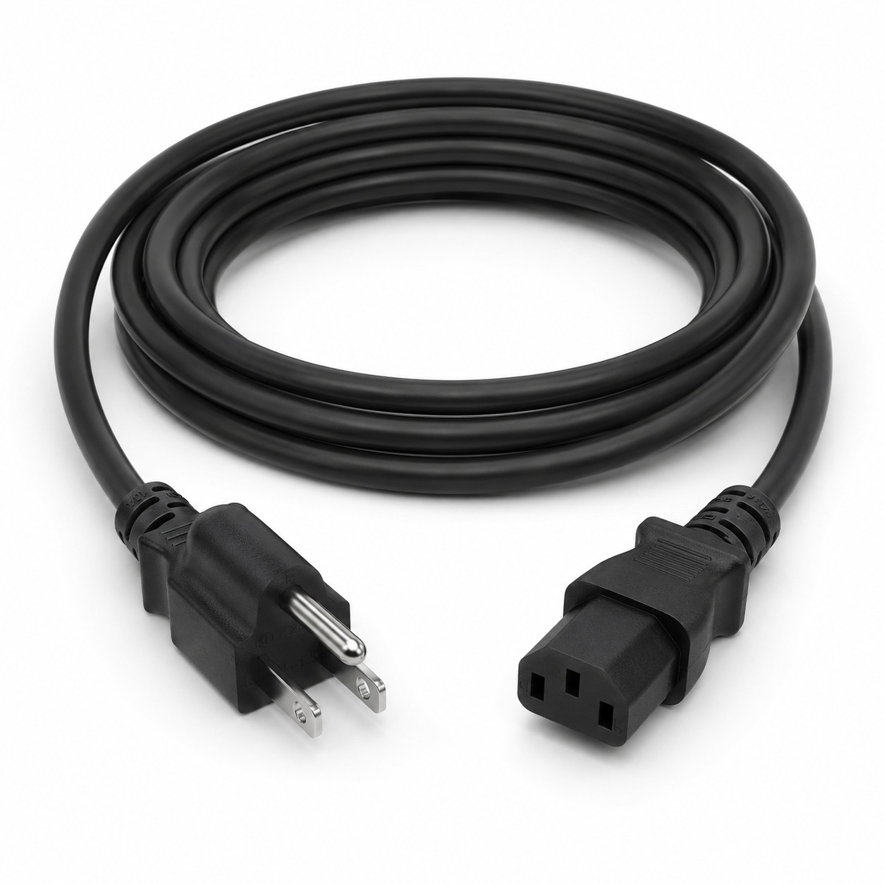 14 AWG Universal Power Cord (IEC320 C13 to NEMA 5-15P) - 1/2/3/5/6/8/10/15/25 ft