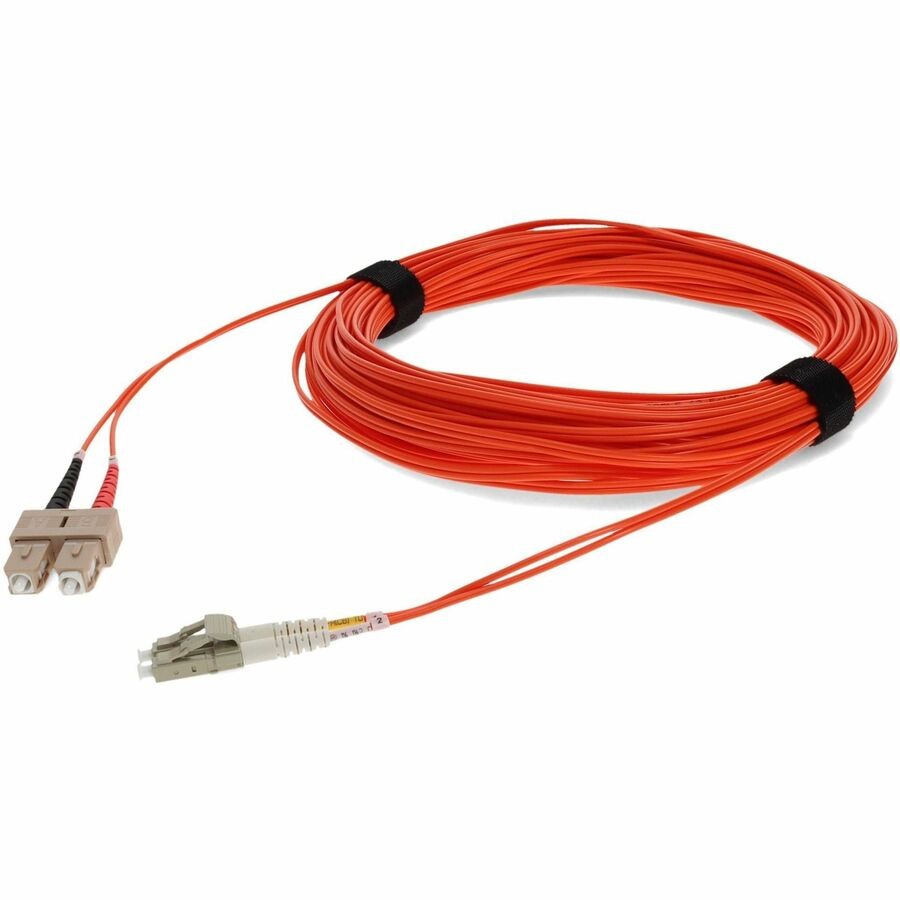 AddOn 25m SC to LC Orange OM1 Duplex OFNR (Riser-Rated) MMF (Multi Mode) Fiber