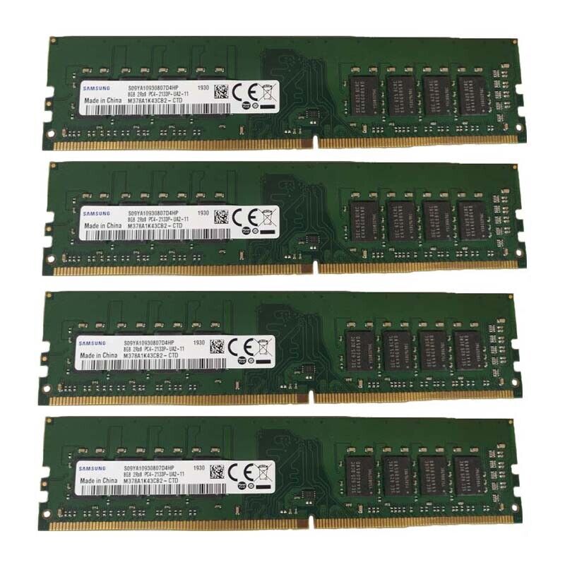 For Samsung 4x8GB 2RX8 DDR4 2133P PC4-17000mhz 288pin 1.2V Desktop Memory RAM* -