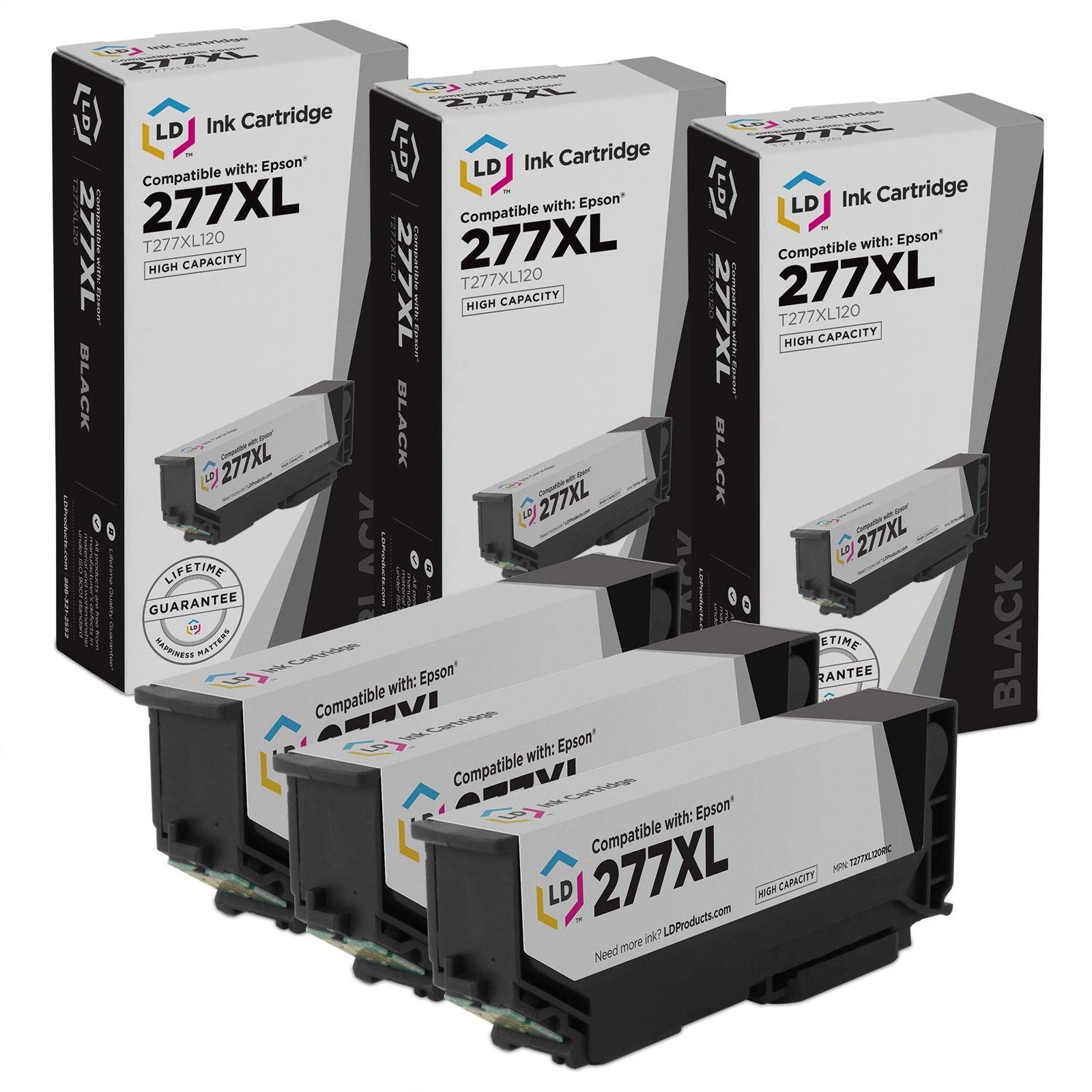 LD 3pk Black Reman Ink Cartridge for Epson 277 XL 277XL T277XL120 XP-850 XP-860