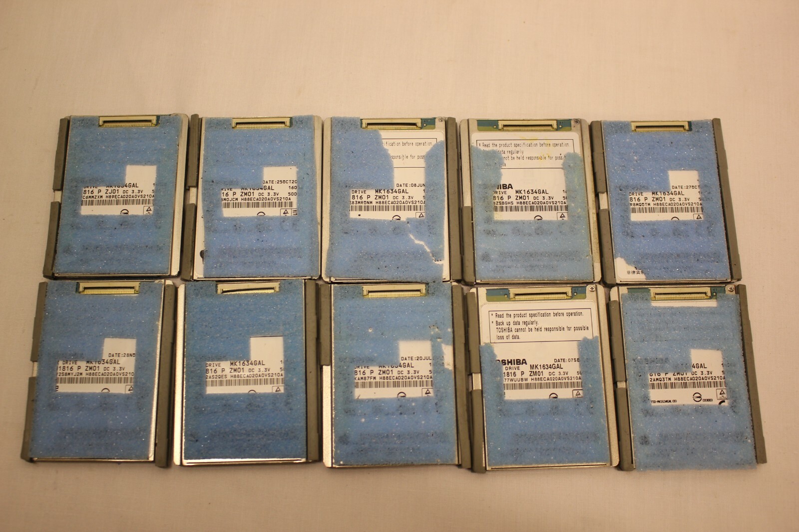 JOB LOT 10 X TOSHIBA MK1634GAL HARD DISK DRIVE UNTESTED HDD COMPUTER PC