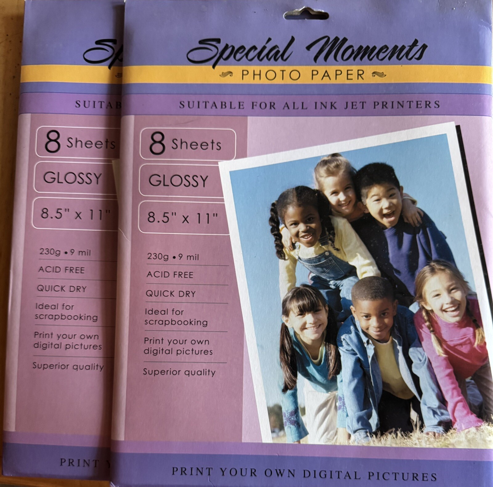 Special Moments Photo Paper For Ink Jet Printers 2 Pks-8 Sheets 8.5 x 11 Glossy