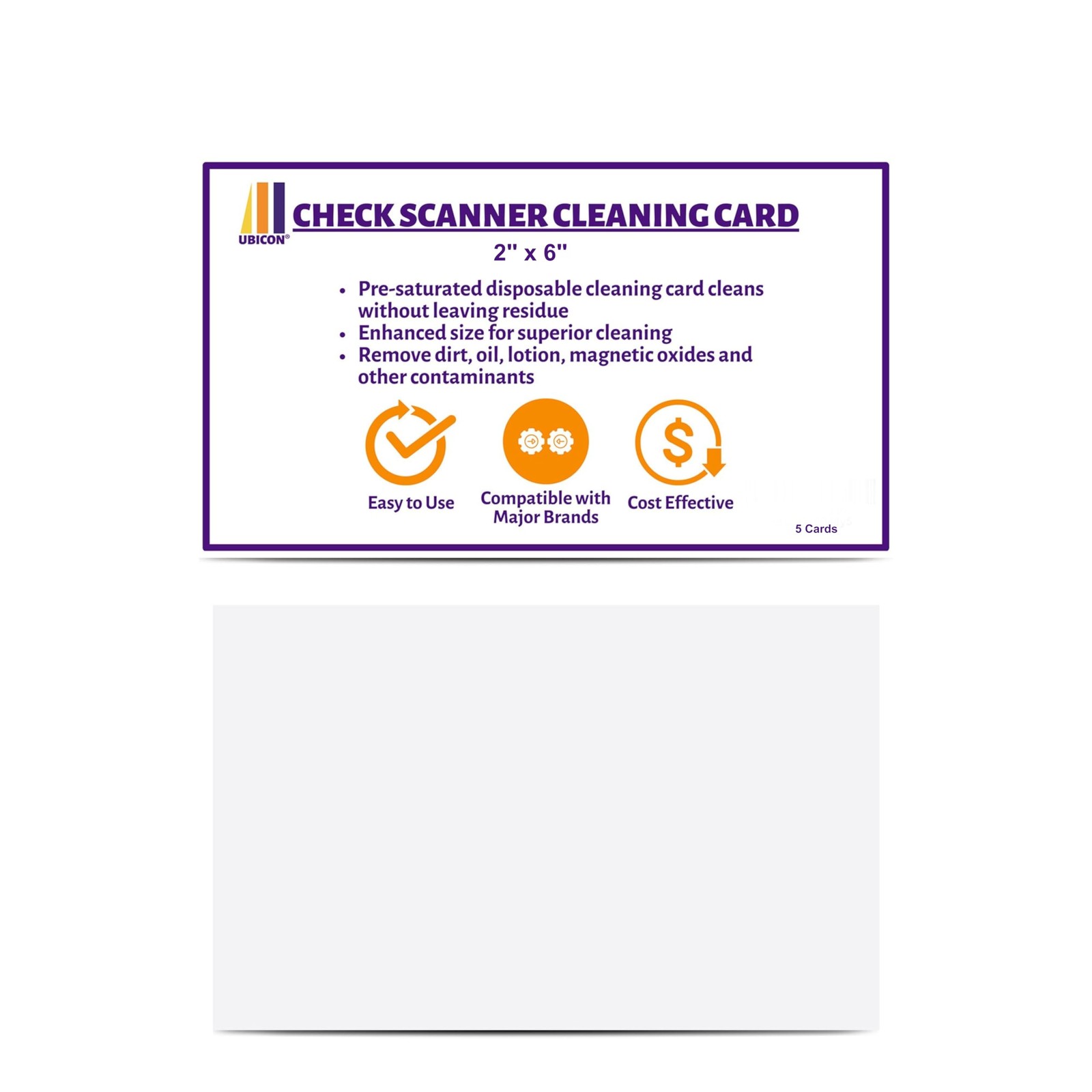 Cleaning Cards for Compact Check Scanners, 2"x6", 25 Pack