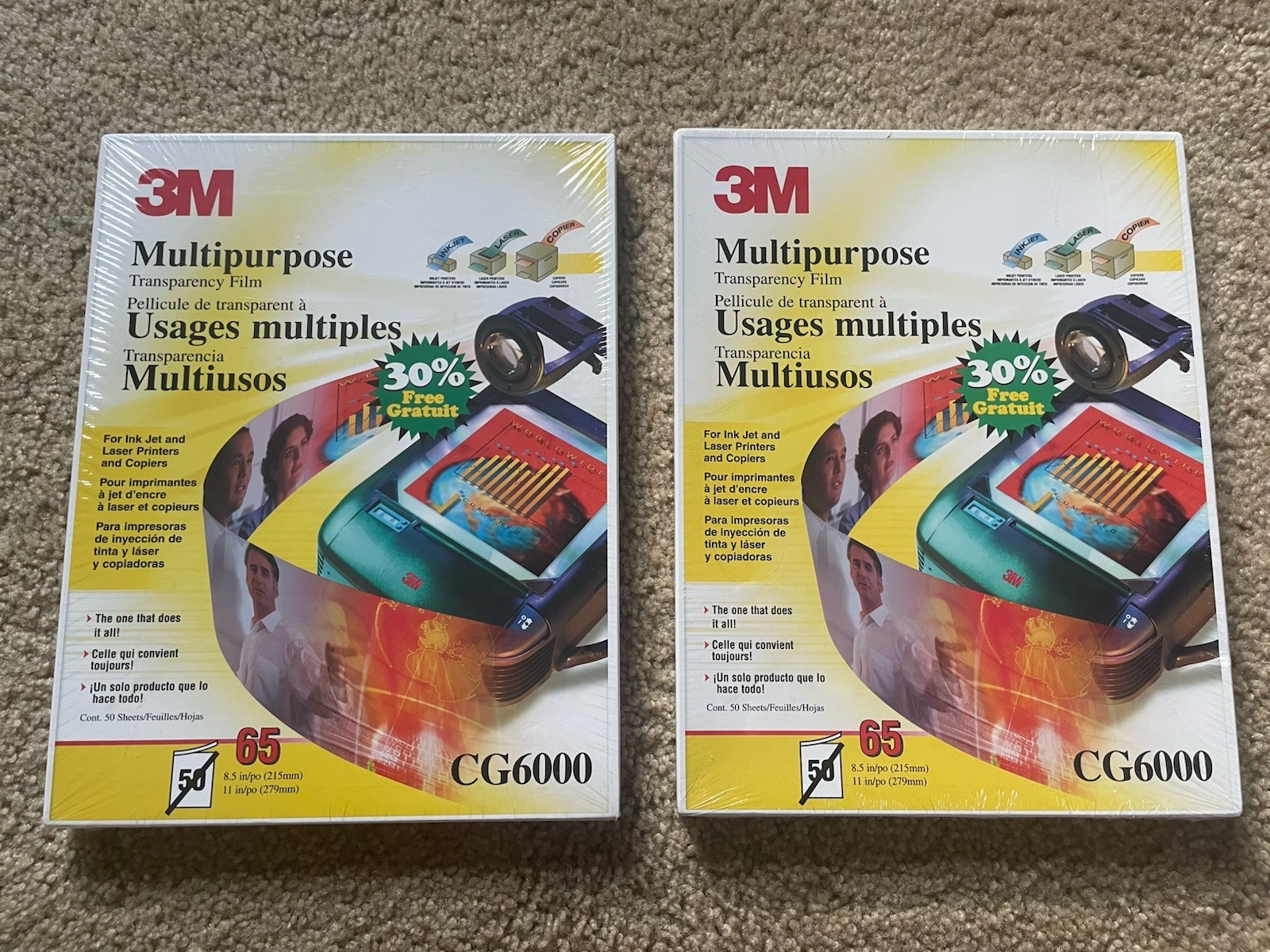 New 3M Multipurpose Transparency Film CG6000 Size 8.5 x 11 Total=130 Sheets