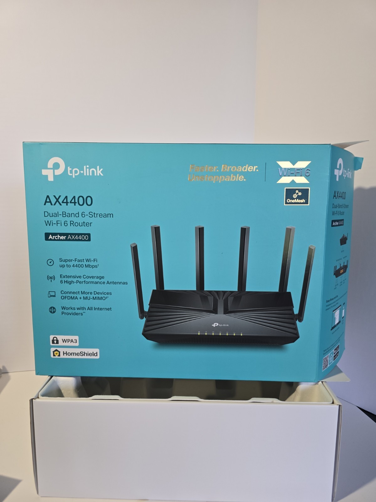 TP-Link Archer AX4400 6 GHz Tri-Band 6-Stream Wi-Fi 6E Router Tested Good 