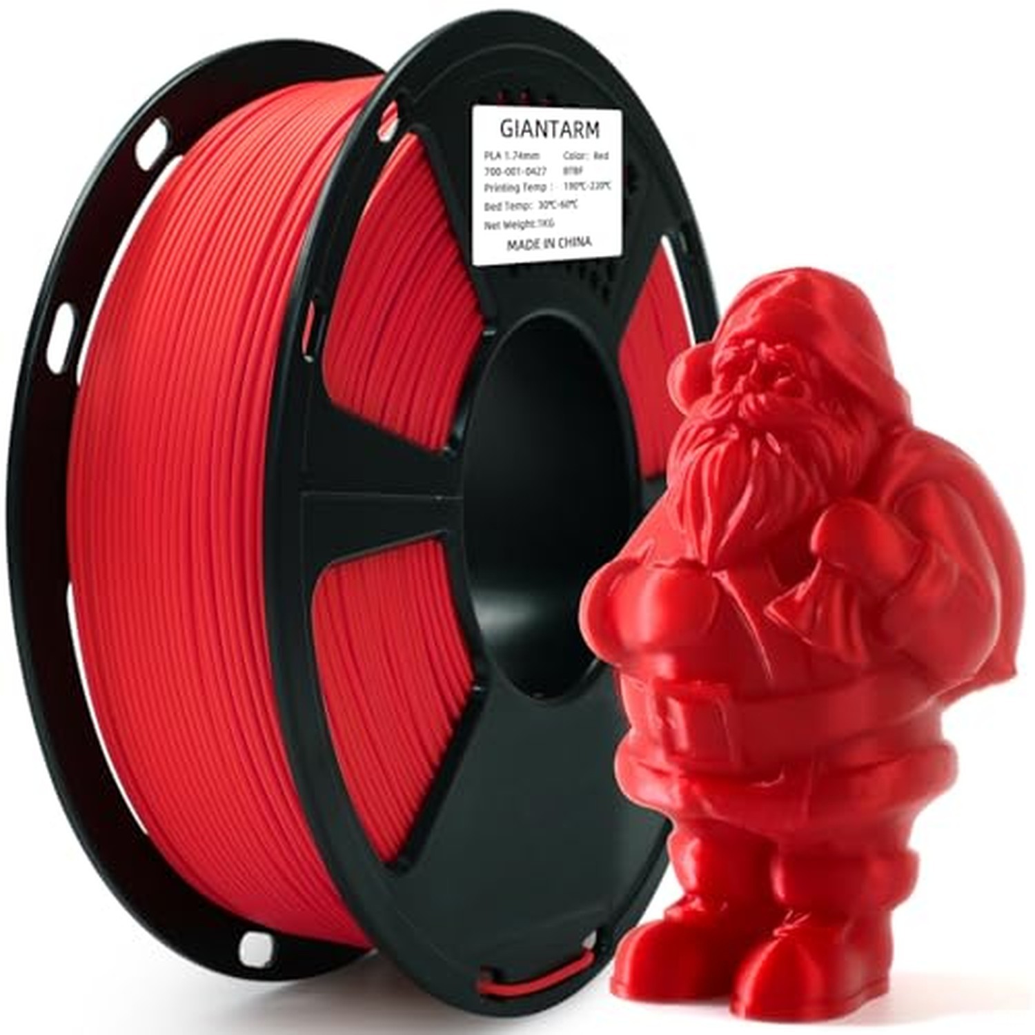 GIANTARM 3D Printer Filament, Red Pla Filament, 1Kg(2.2lbs) Spool, 1.75mm Dim...