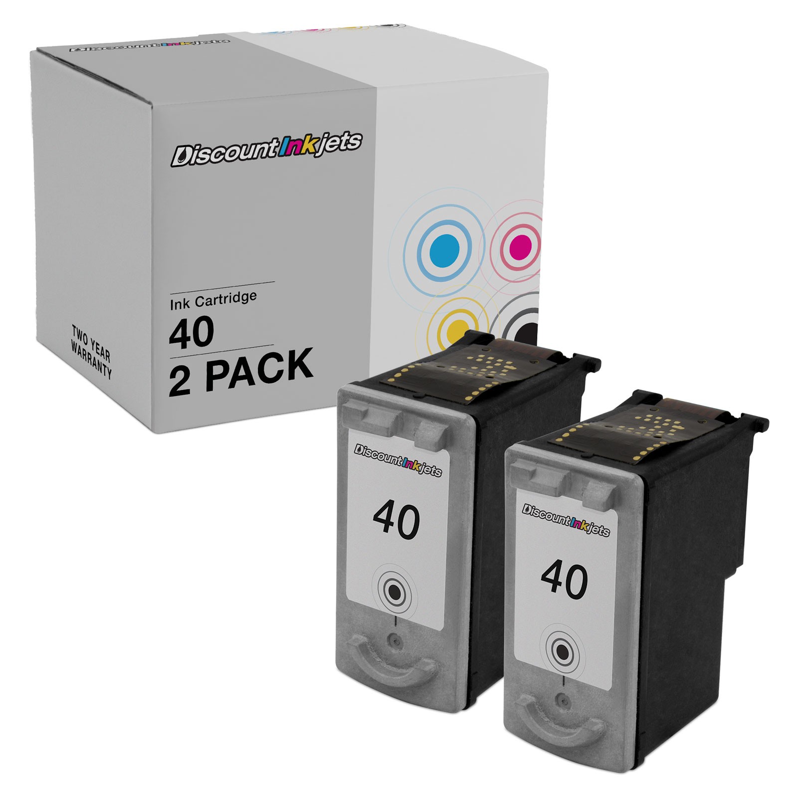 2PK PG40 PG-40 for Canon 0615B002 PIGMENT BLACK Ink Cartridge PIXMA iP6210 MP450
