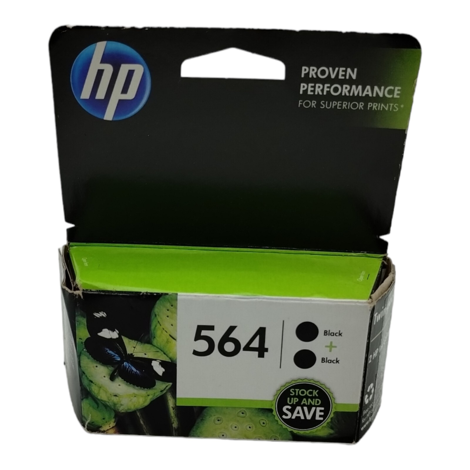 GENUINE HP 564 BLACK TWIN PACK D8J49FN FACTORY OPEN BOX SAVE Ex. Oct 2015