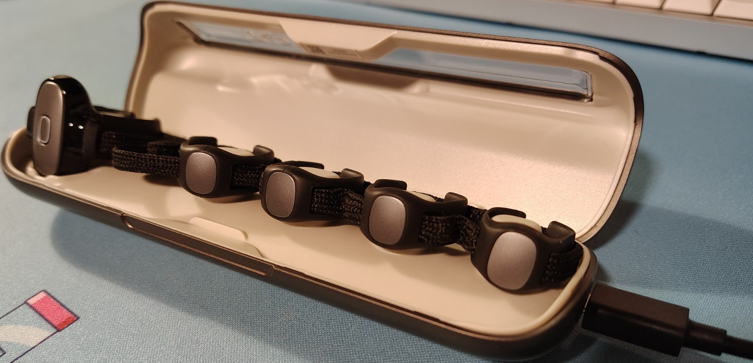 Tap Wearable Keyboard TPSC001 Portable Wired Black with Charging Case Size Large