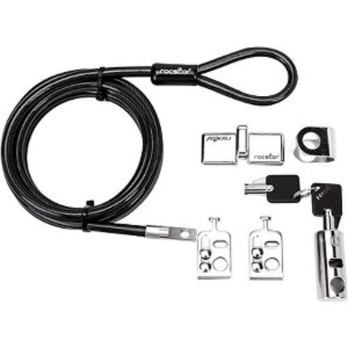 Rocstor Y10C181B1 Security Lock Kit 8ft Cable Black